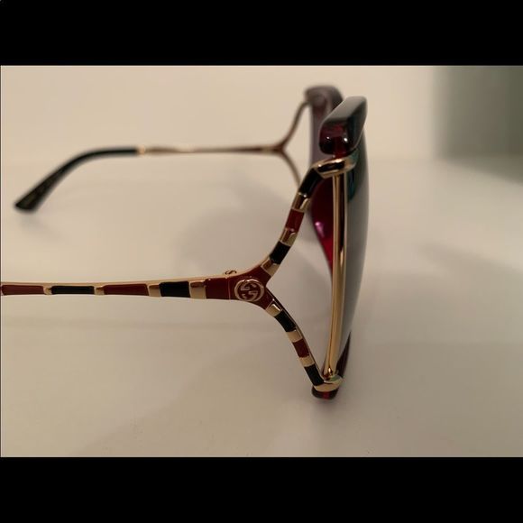 GUCCI GG0592SK Red Frame Gradient Light Red Oversized Sunglasses. - Picture 3 of 10